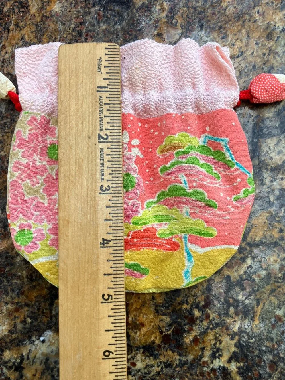 🌸💕 Vintage Japanese Kimono Drawstring Pouch Bag 💕🌸